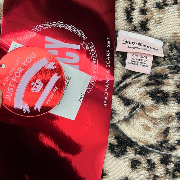 Juicy Couture Cheetah Print Scarf and Headband Set - Picture 2 of 3